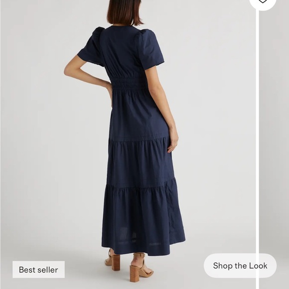 Quince Navy Tiered Maxi Dress - Picture 4 of 16